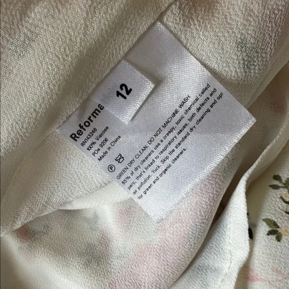 Reformation Cream Dress with Pink and Green Florals - Picture 12 of 14